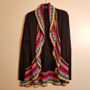 💫3 for $25!!! Jacqueline B Black Knit Sweater/Jacket Sz M